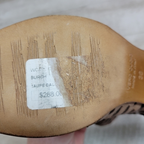 Vero Cuoio Laser Cut Leather Open Toe Booties 36 - Picture 9 of 9